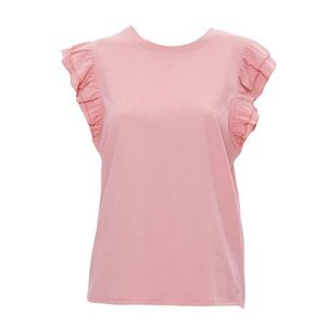 Ruffle cap sleeve shirt
